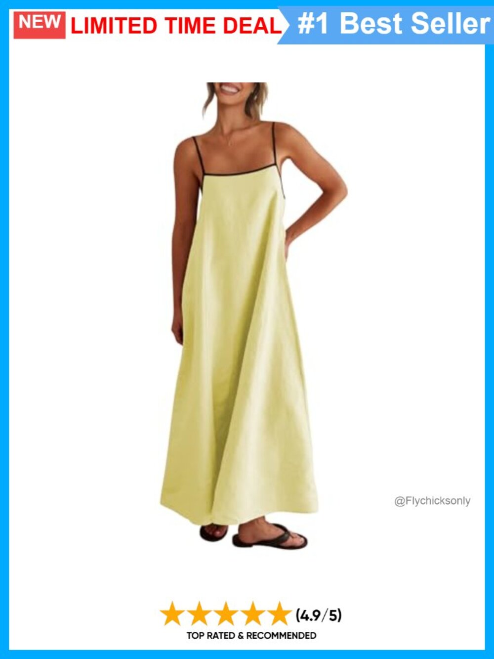 Linen Maxi Dress Spaghetti Strap Back Tie Boho Sundress
